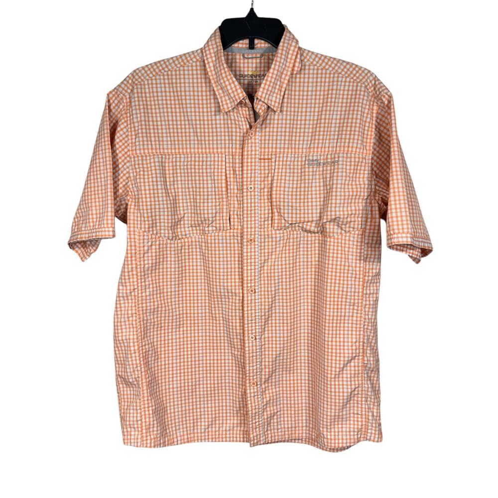 Cabela’s Mens SZ LT Large TALL Guidewear Shirt Button-Up Short Sleeve Checked